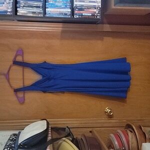 Moda international size small flowy blue dress